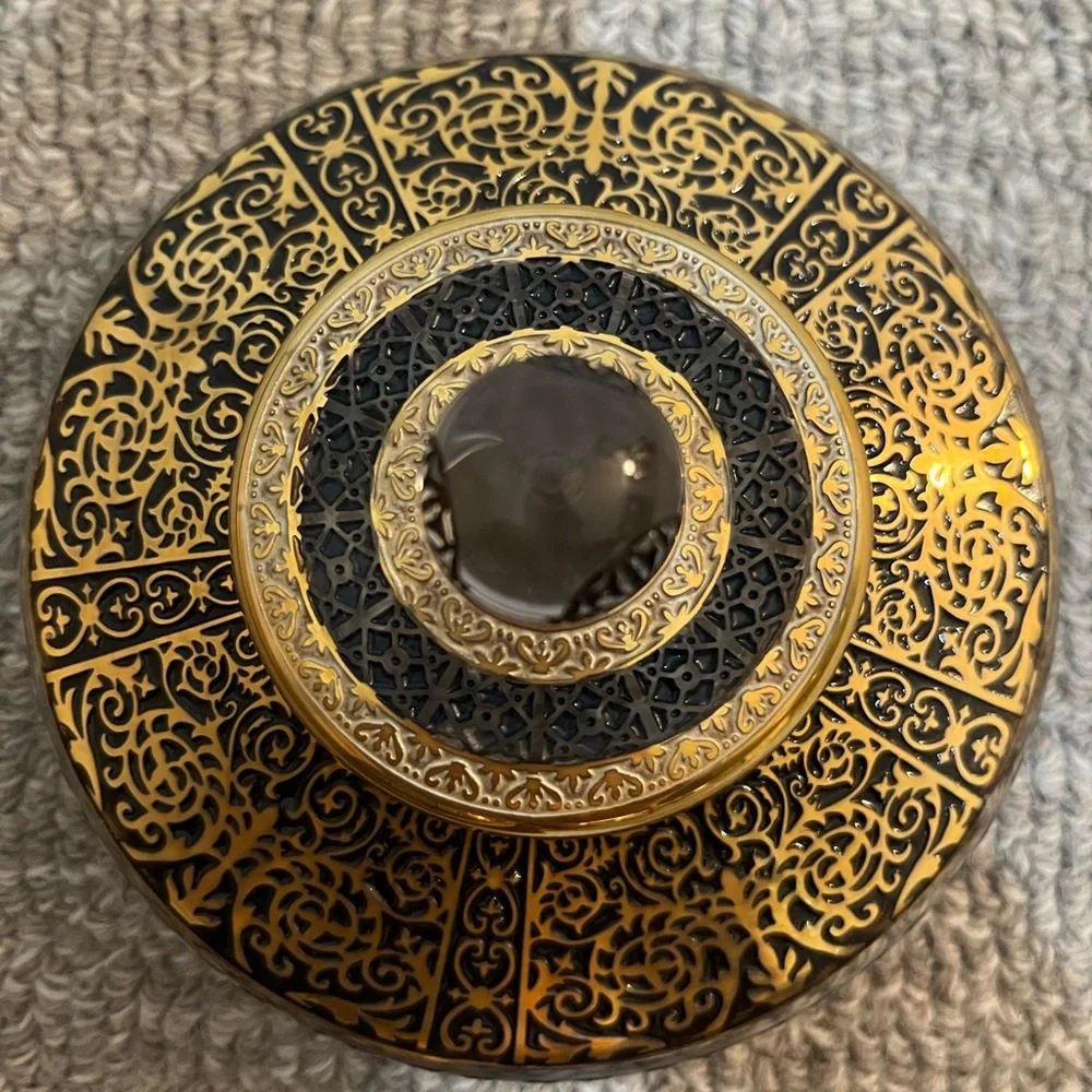 Pasabahce Mağazaları Gold Turkish Sugar Bowl Glass Limited Edition HandPainted